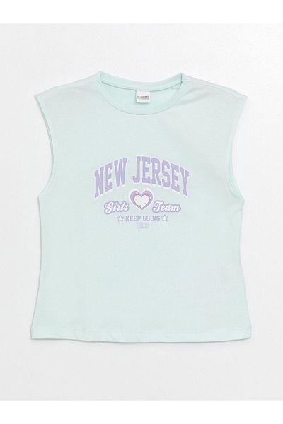 LC Waikiki Crew Neck Printed Girl's Pajama Set with Shorts
