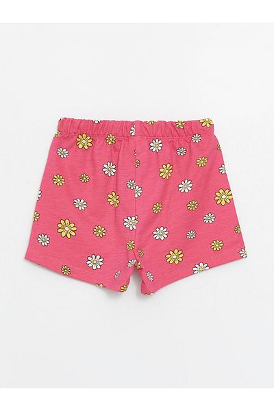 LC Waikiki Floral Baby Girl Shorts with Elastic Waist