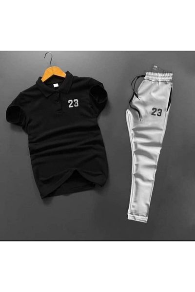 NOFLEN Scuba Men's Printed Polo Neck Shorts Tracksuit Set
