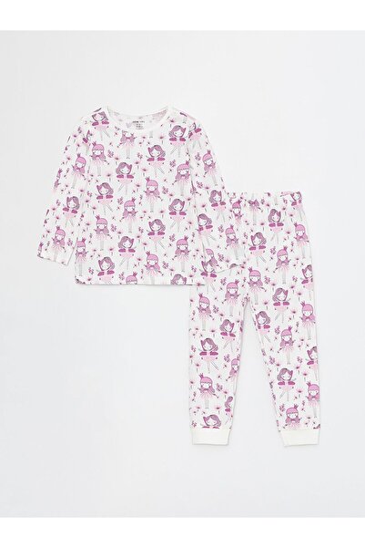 LC Waikiki Crew Neck Patterned Long Sleeve Baby Girl Pajama Set