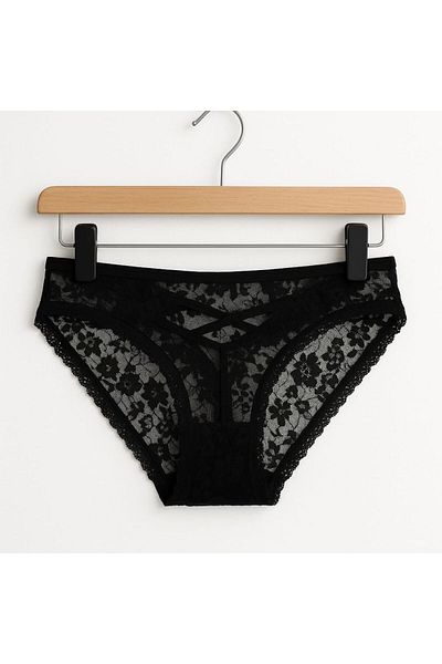 enmodaiçgiyim Black Lace Women's Slip Panties