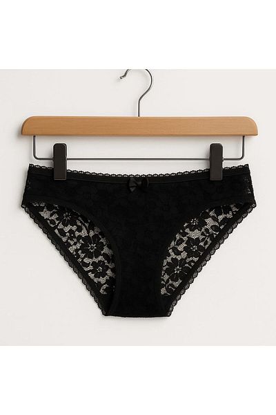enmodaiçgiyim Black Lace Women's Slip Panties