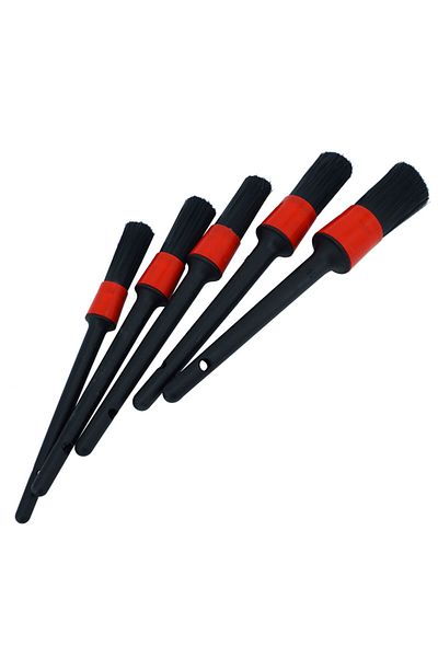 OEM Set of 5 professional car and motorcycle detailing brushes for interior and exterior use