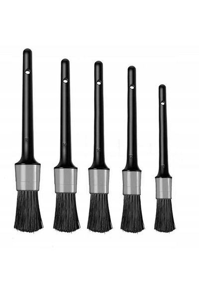 OEM Set of 5 cleaning brushes, Synthetic/Plastic, For hard-to-reach places, Black
