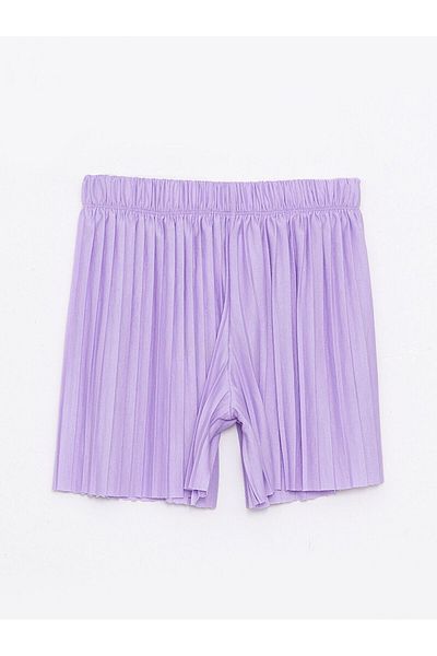 LC Waikiki Basic Pleated Girl's Shorts with Elastic Waist