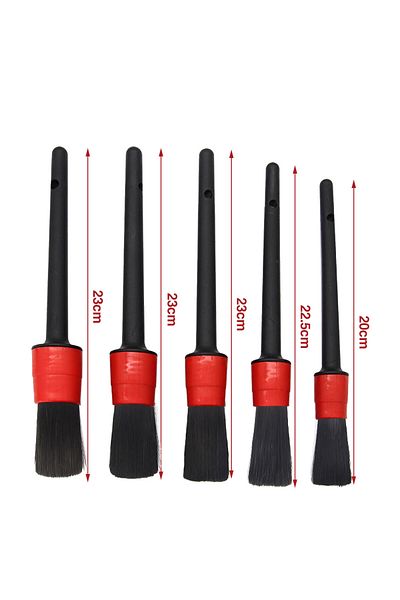 OEM Set of 5 car cosmetic brushes, TopGearWorld, Polypropylene, Black