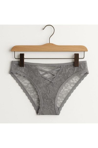 enmodaiçgiyim Gray Lace Women's Slip Panties