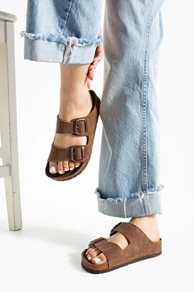 Sivarro Papuci cu cataramă unisex Fuga Comfort Taba – Ortopedici, ușori, talpă anti-alunecare