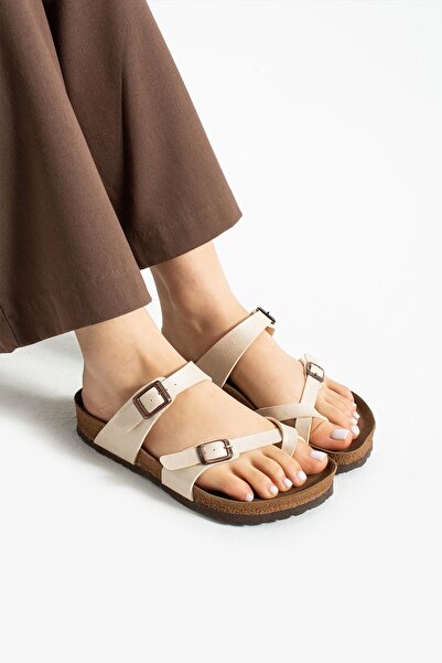 Sivarro Γυναικείες παντόφλες Moderno Μπεζ – Σταυρωτό λουράκι, άνετες, κομψές και άνετες