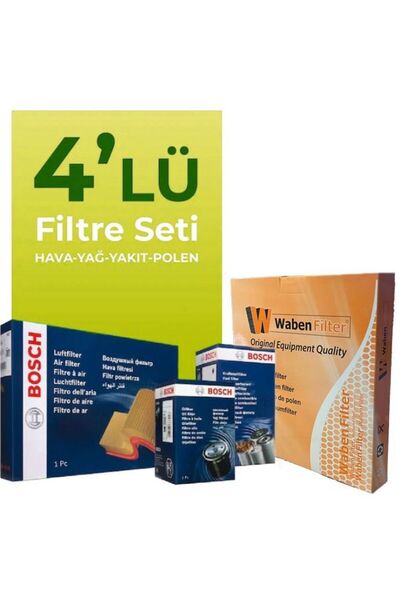 Bosch Fiat Albea 1.3 Dizel Filtre Bakım Seti (2002-2012) 4 Lü