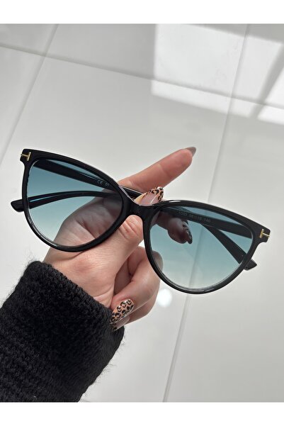 BluePepper نظارة شمسية تومز سوداء اللون، زجاج أخضر اللون