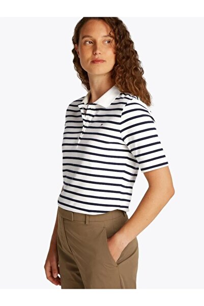 Tommy Hilfiger 1985 REG PIQUE POLO SS Kadın Mavi Polo - WW0WW43224