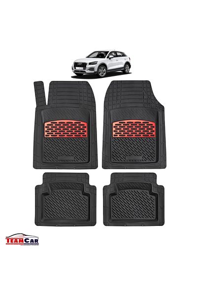 TEAMCAR ® Car Mats Tray Type Compatible Audi Q2 Ga (2016–2025) Red