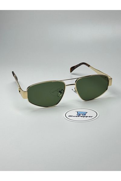 BluePepper Celime V2 Sunglasses Geometric Gold Metal Frame 50-16-140 Ekartman