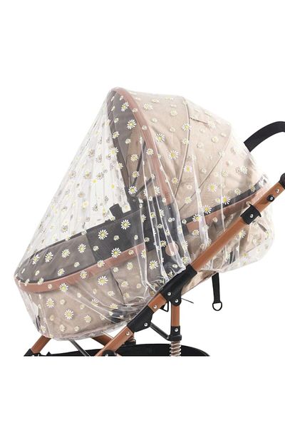 The Casius. Universal Anti-Mosquito Net for Baby Strollers, Printed Daisy Design