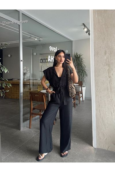 mydukkan.co Polo Neck Pocket Detail Jumpsuit