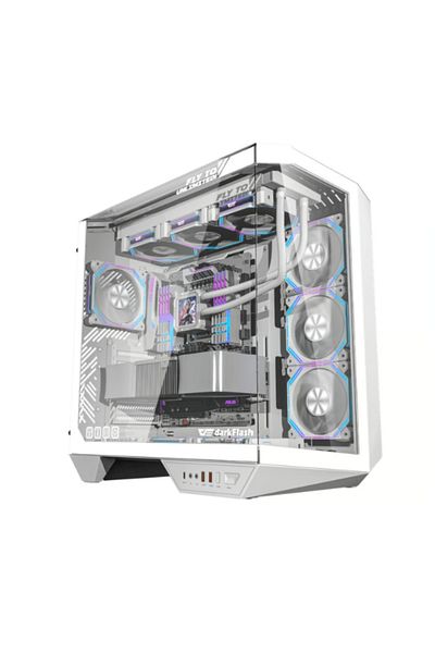 Dark Flash DarkFlash DY470 ATX With 4 Fans ARGB Computer Case Mid Tower - White