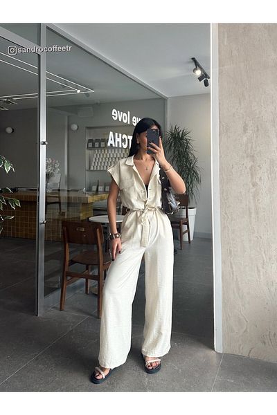 mydukkan.co Polo Neck Pocket Detail Jumpsuit