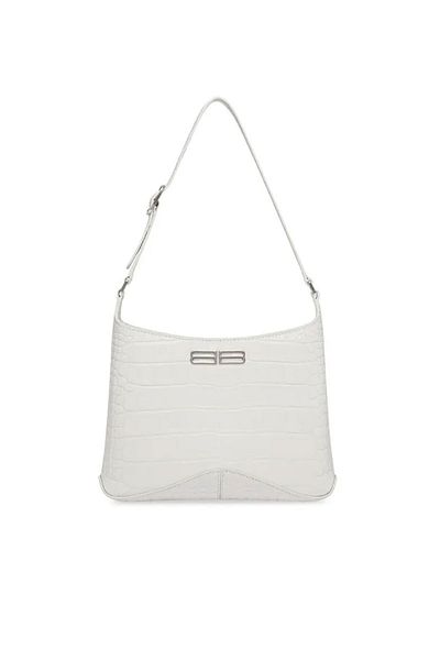 Balenciaga GEANTĂ HOBO MICĂ CU EFECT DE CROCODIL ÎN RELIEF - BALENCIAGA - MĂRIME UNICĂ, ALBĂ