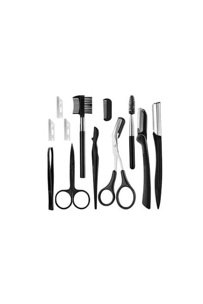 The Casius. Stainless steel eyebrow tweezers x12 set
