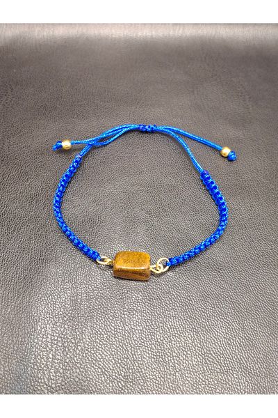 Han Ticarethane Tiger Eye Natural Stone Macrame Braid Bracelet