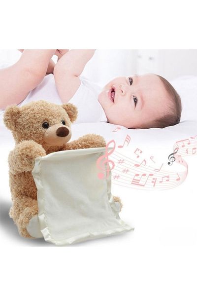 OEM Interactive Toy Cucu-Bau Plush Bear, Peek-A-Boo, Talking, Beige, 30cm
