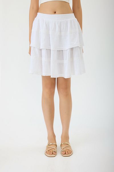 SEVİLEN Layered Linen Skirt