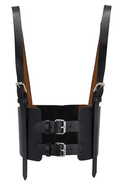 The Casius. Ham vestimentar cu centura lata pentru dama si catarame metalice, 82 cm, culoarea negru, The Casius