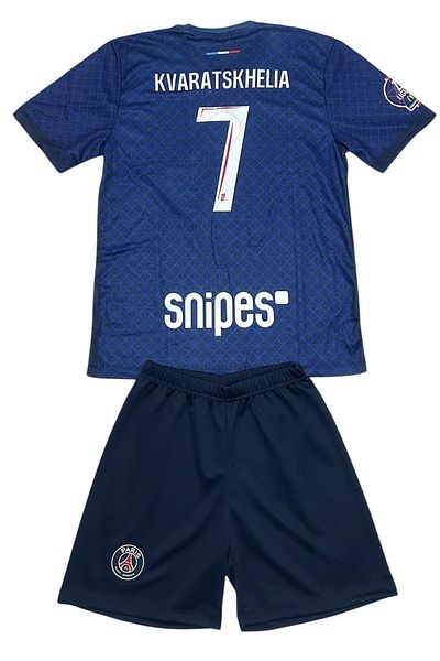 TETYS Sports Jersey 2024-2025 P.S.G. New Season Navy Blue Kvaratskhelia Set of 2 Children's Jersey-Halısaha