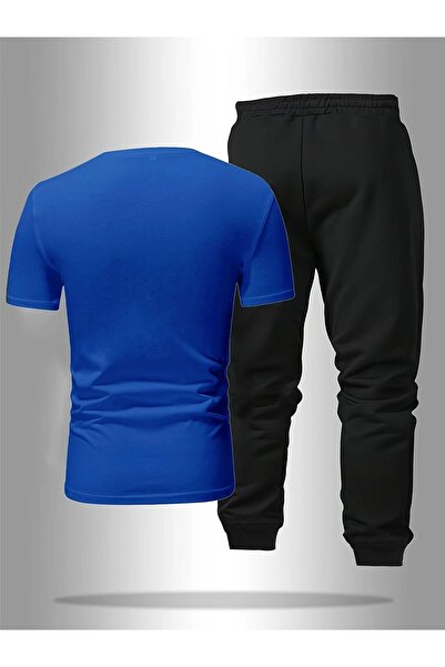 WOODROFFE Men's "Paris" Printed Short Sleeve T-Shirt and Jogger Pants Set