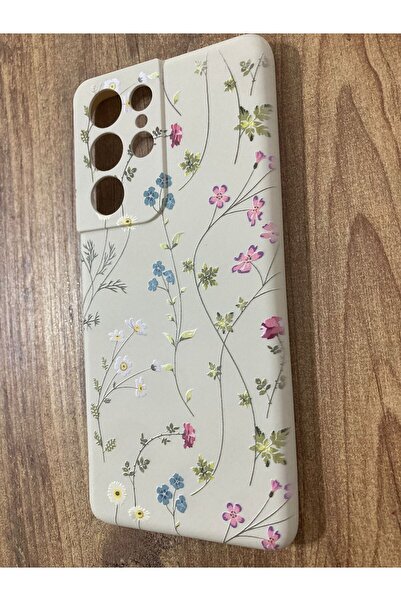 Newon حافظة هاتف سامسونج جالاكسي S21 الترا مطبوعة بالخشب/الزهور من الداخل مخم...