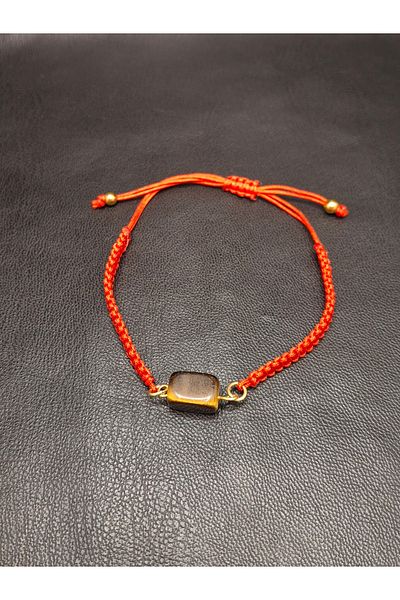 Han Ticarethane Tiger Eye Natural Stone Macrame Braid Bracelet