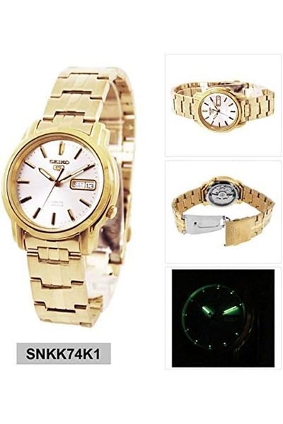 Seiko SNKK74K1 5 Automatic Mens Analog Silver Business Automatic