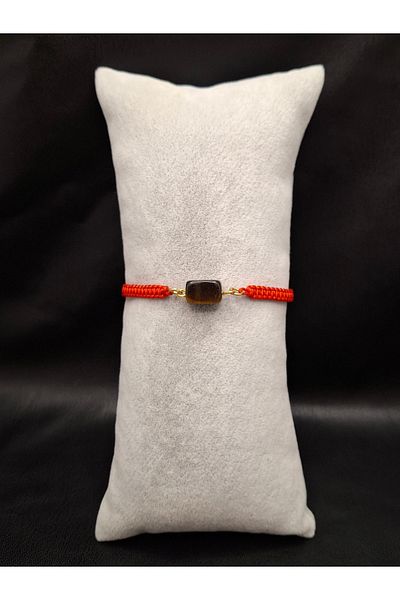 Han Ticarethane Tiger Eye Natural Stone Macrame Braid Bracelet