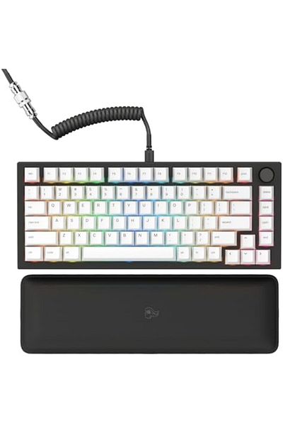 Glorious GMMK Pro Prebuilt - Modular Mechanical Keyboard with White GPBT Keycaps