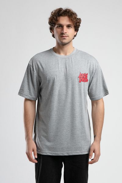 ECKO UNLTD BRYANT Tricou supradimensionat pentru bărbați, gri, cu decolteu triplu