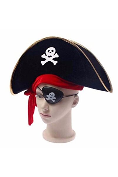 ForWhat 2-компонентен комплект пиратска шапка и превръзка за окото за костюм ...