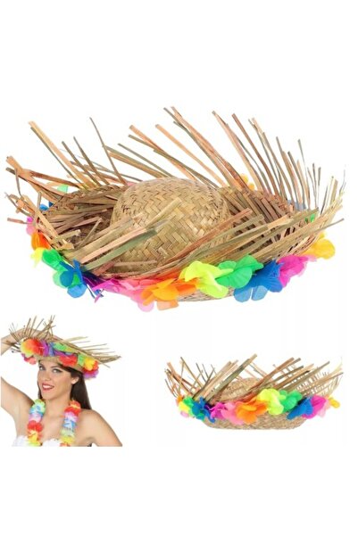 ForWhat Πλεκτό ψάθινο καπέλο με φυσικές φούντες για γραφείο, σπίτι, εκδήλωση,...