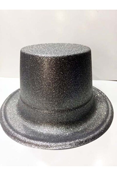 ForWhat Pălărie lungă din plastic argintiu cu sclipici pentru birou, acasă, b...