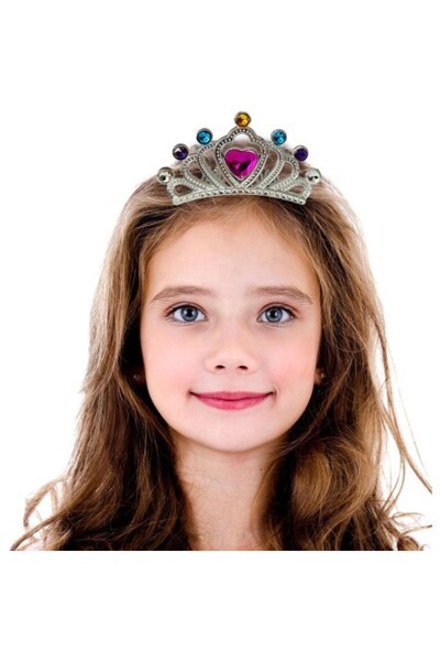 ForWhat تاج فضي متموج للمكتب المنزلي، تاج زي الأميرة