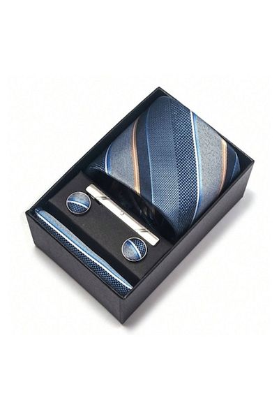 The Casius. Set for men including tie, pocket handkerchief, cufflinks, tie clip - The Casius