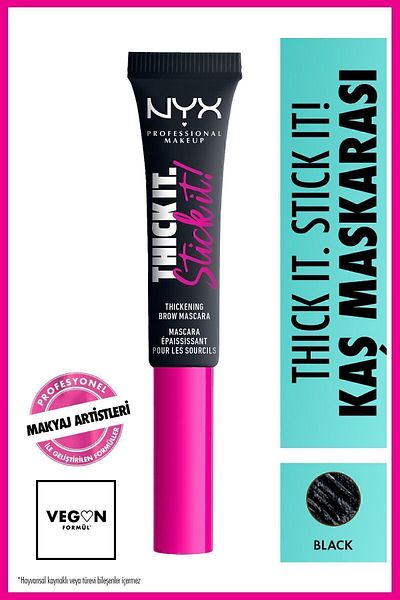 NYX Professional Makeup سميكة ذلك. الالتزام به! ماسكارا الحواجب باللون الأسود