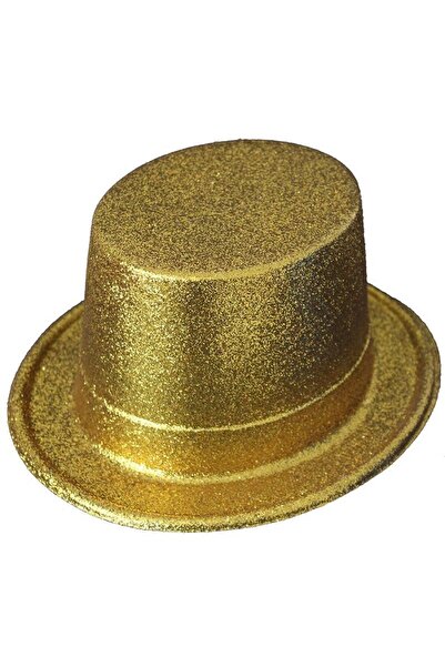 ForWhat Long Golden Plastic Glitter Hat for Bureau Home Office Event Show Par...