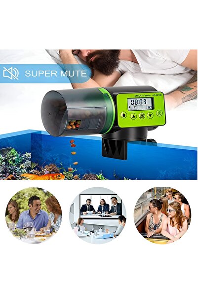ZEQAS Smart Aquarium Feeder Manual & Automatic, LCD, Digital Timer, Batteries, Compact