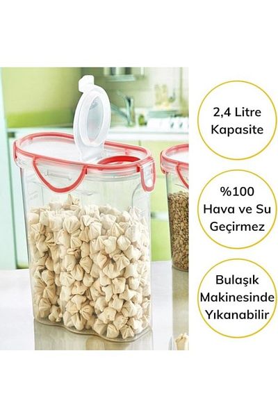 BRL BUFFER® Locked Lid Sealed Air, Water Liquid Proof 2.4 Liter Food Storage Container-SA590