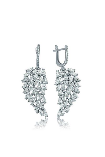 norsary Silver Angel Wing Earrings