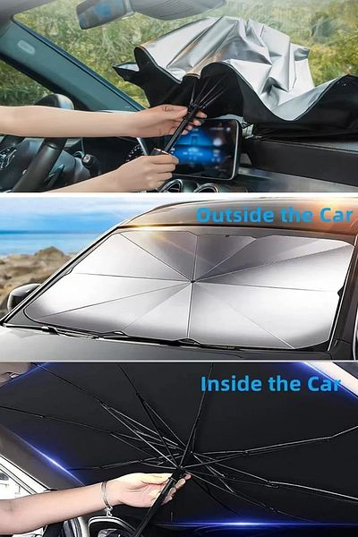 Universal Car Windshield Sunshade Folding Umbrella Flexible Windshield Sunshade for All Vehicles