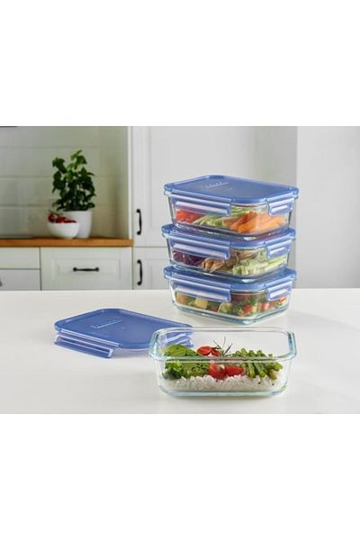 velvedi Pasabahce Lockie &amp; Lock Storage Container 0 a Drop Logo Cover Plastic Gray Lid 1030Cc