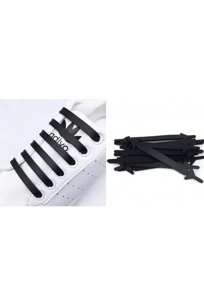 SyaMAG Set 12 șireturi elastice din silicon, negre
