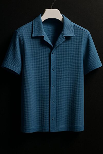 LC Waikiki %100 Pamuk Waffle Kumaş Premium Kalite Kısa Kollu Yazlık Erkek Gömlek